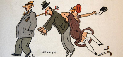 Illustrated page from a law book