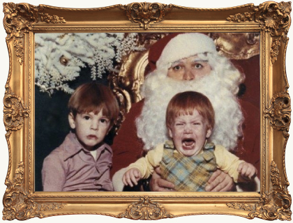 Santa and scared kids