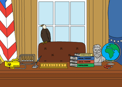 drawing of president's desk
