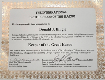 Certificate - Keeper of the Great Kazoo