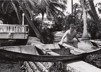 Jack Schultz with his boat 