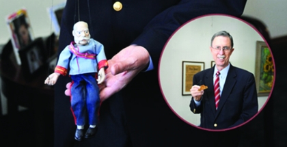 Dean Boyer (right) and his marionette