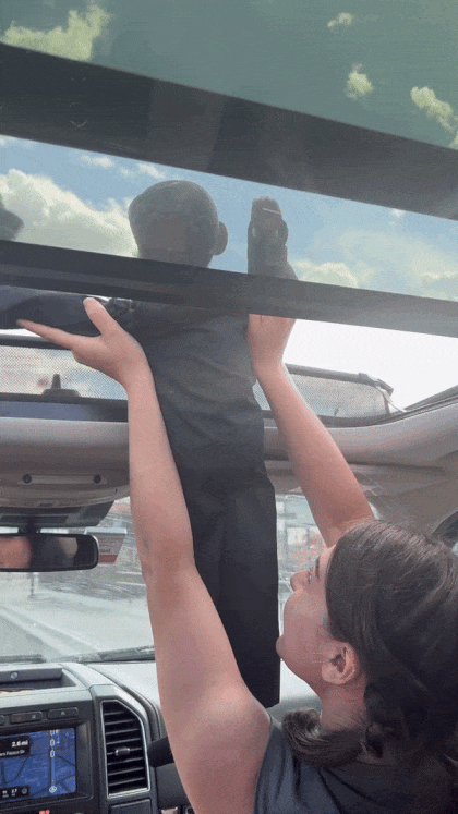 Serra sings out of the sunroof