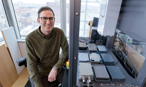 Nicholas Chevrier in his lab