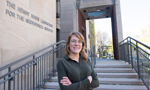 Tiffany Shaw in front of Henry Hines Lab